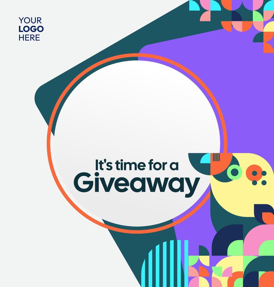 Design the perfect announcement with this geometric template suited for giveaways and contest posts. Perfect contest winner template. vector