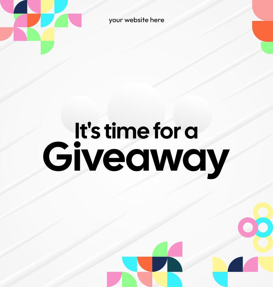 A square giveaway announcement template that combines subtle geometric illustrations and elegant color tones for a calm yet striking look vector