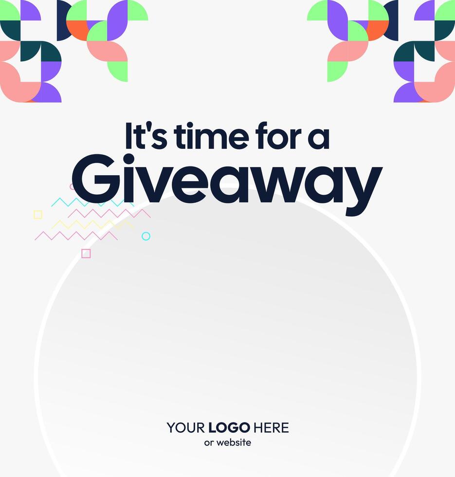 Use this simple design to announce the giveaway winner neatly and efficiently. Perfect for modern social media branding. A simple and efficient design for a giveaway. vector