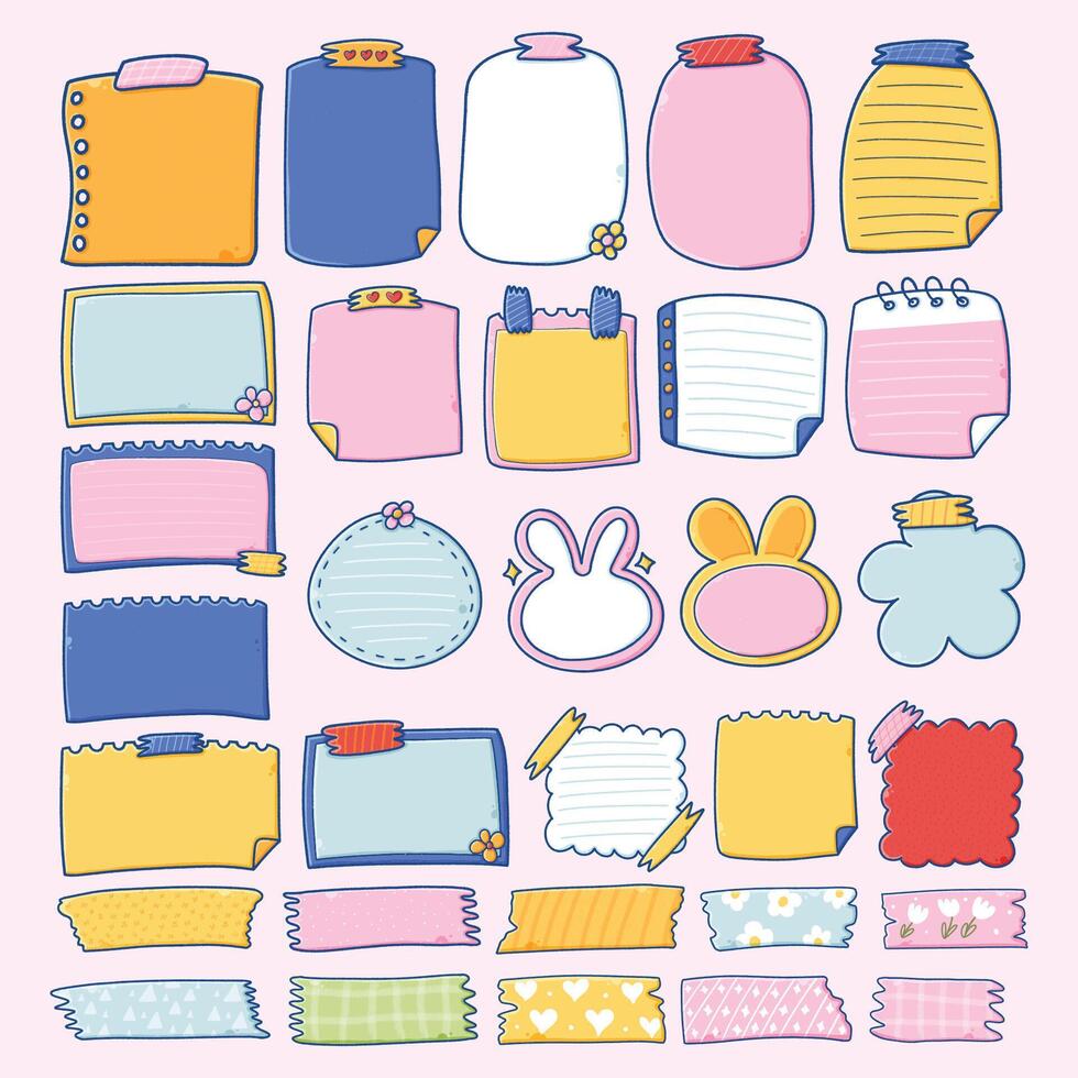 Colorful sticky notes and labels vector