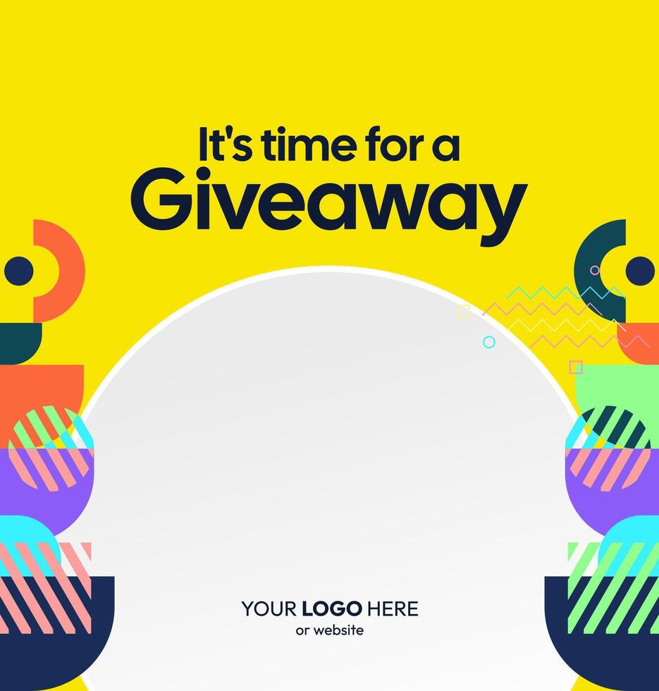 Use this design to announce the winner of a pre-launch giveaway. The bright, modern design is perfect for building excitement before a product release vector