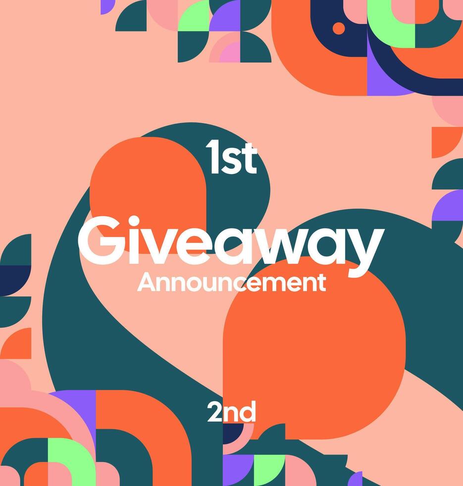 Elegant and vibrant winner template made for businesses and influencers running digital giveaways. Modern giveaway post layout vector