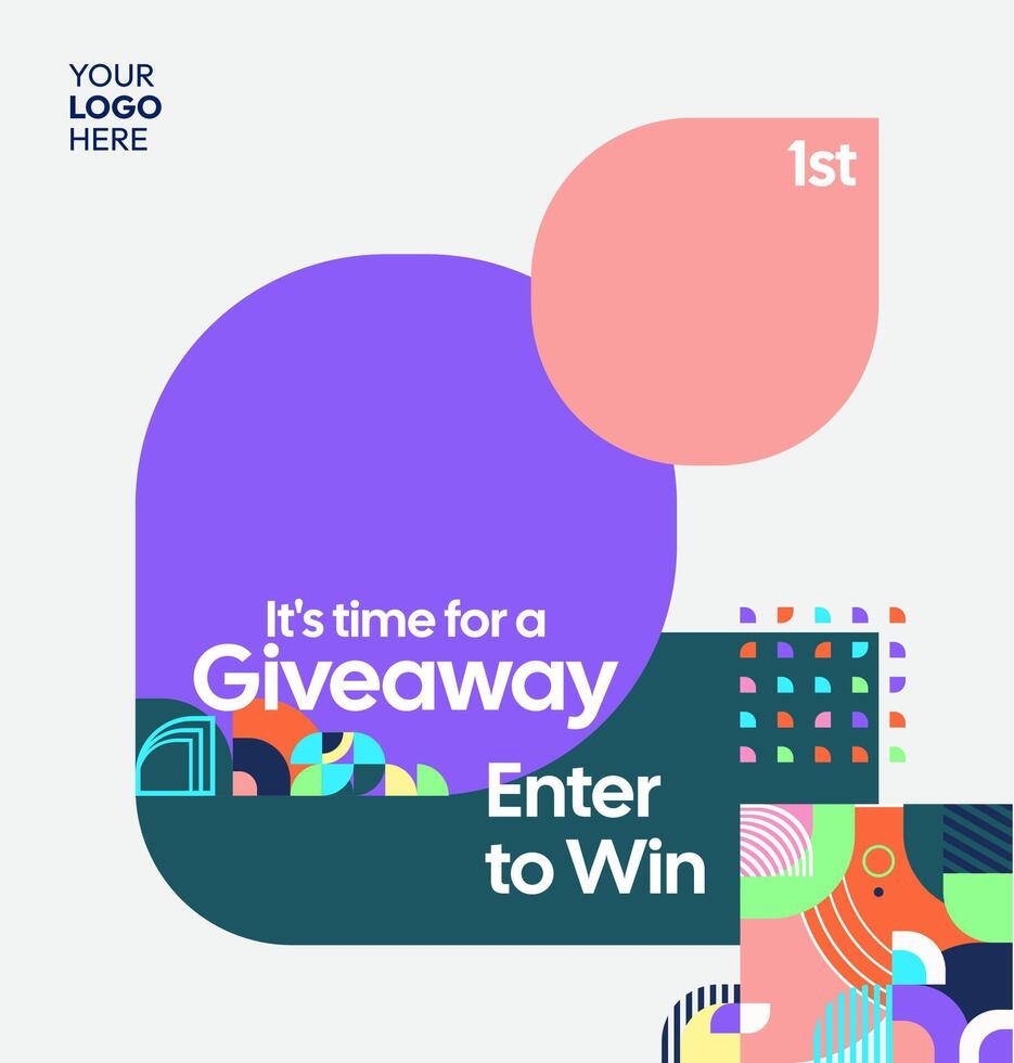 Stylish and editable post for giveaway winners. Designed to suit businesses and influencers alike vector