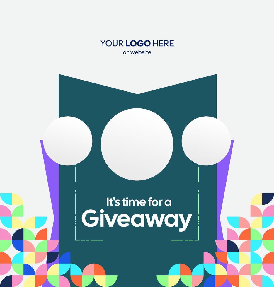 Stand out on social media with winner announcement template designed to highlight your giveaway. Standout winner post design vector