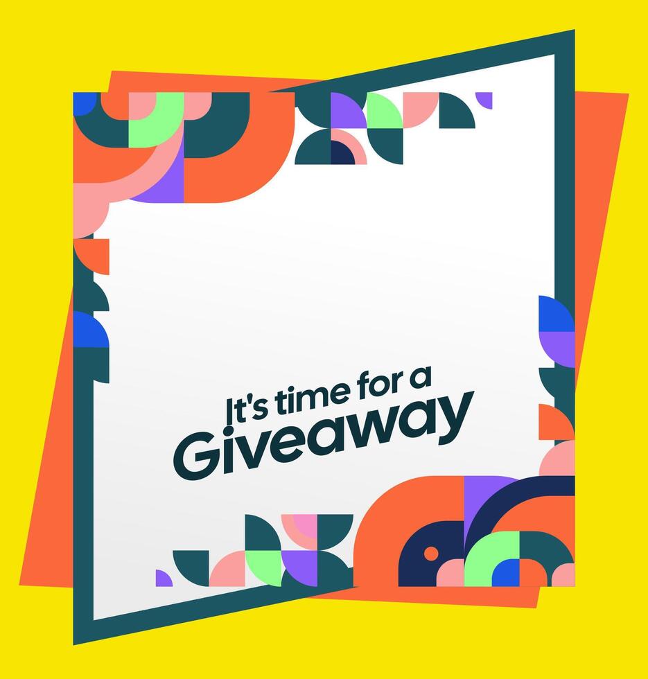 Celebrate your lucky giveaway winner with a vibrant, customizable post for all social media vector