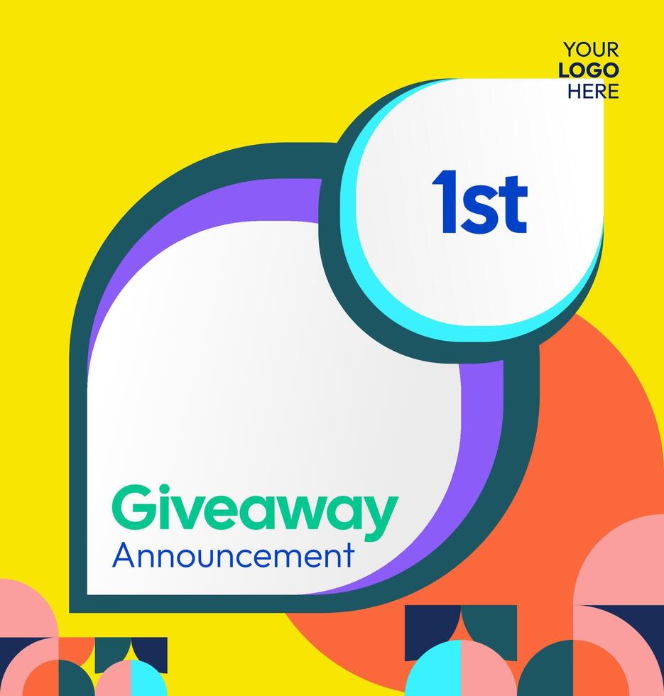 Giveaway announcement graphic design vector