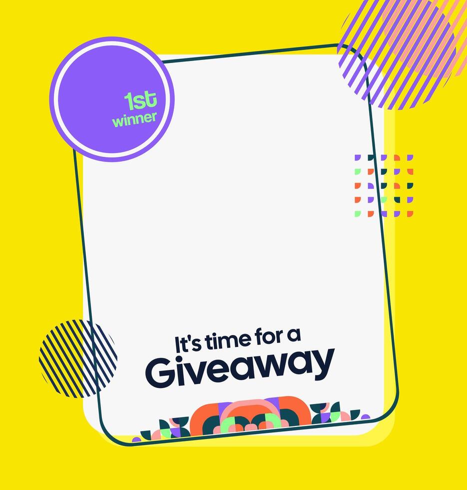 Use this design to promote giveaway prizes for professional products. The visuals are clean, formal, and trustworthy. A clean formal design for giveaways. vector