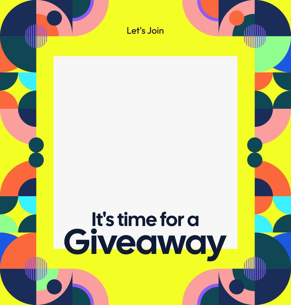 Square business style visual for social media. Giveaway winner announcements look formal with neutral colors and structured geometric art. A background for prize giveaways vector