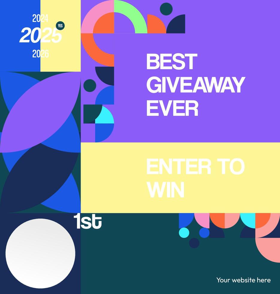 Professional square design for social media, suitable for educational, financial, or technology brand giveaway prize announcements. Professional visuals for the business sector. vector