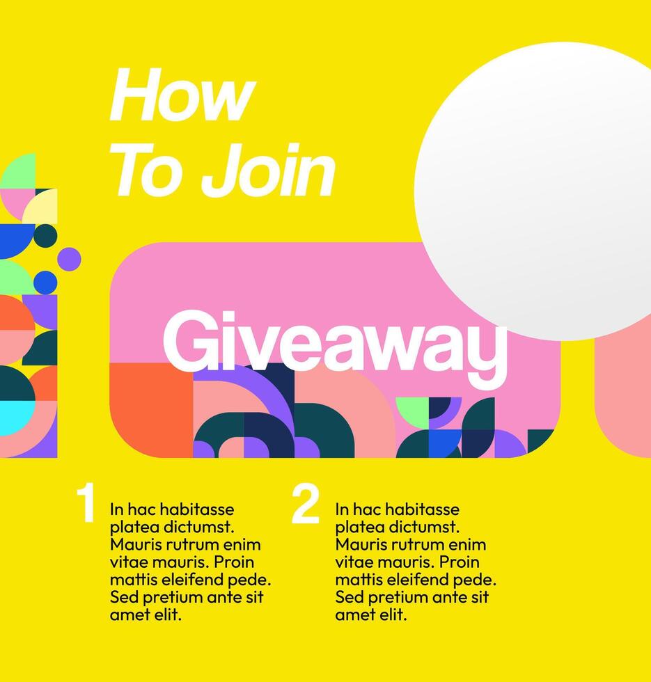 Celebrate giveaway winners with a fun and lively visual. Bright colors are an instant eye-catcher on social media vector