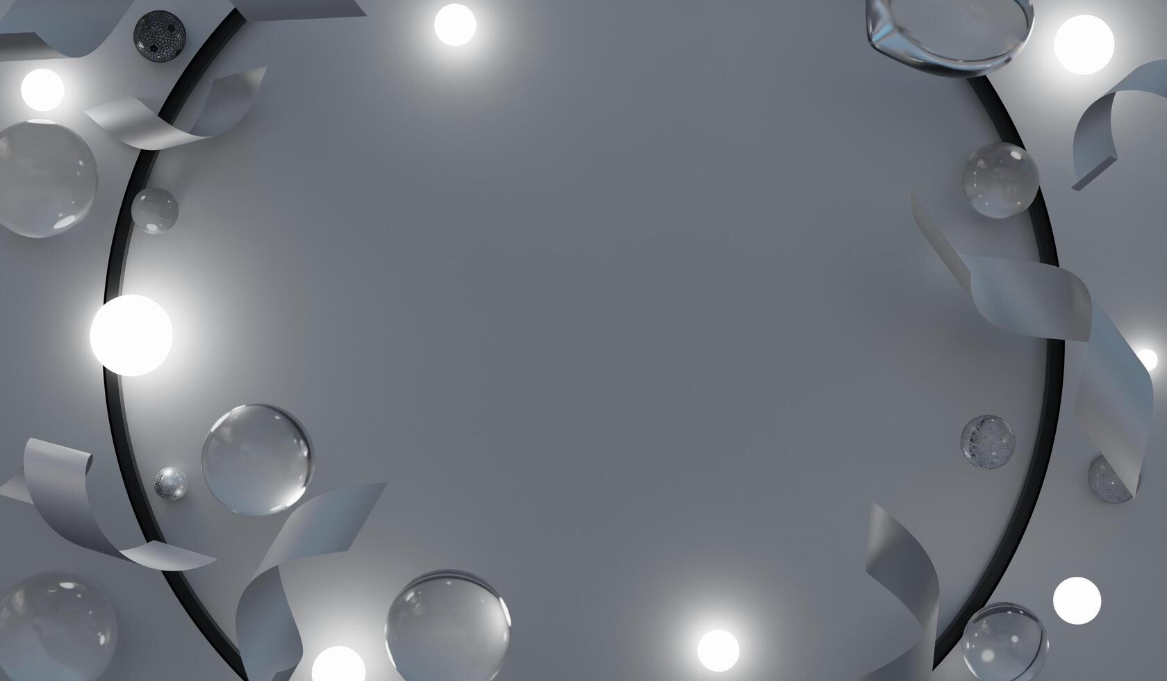 Poster circle marbles and ribbons web banner,abstract background. 3d illustration. photo