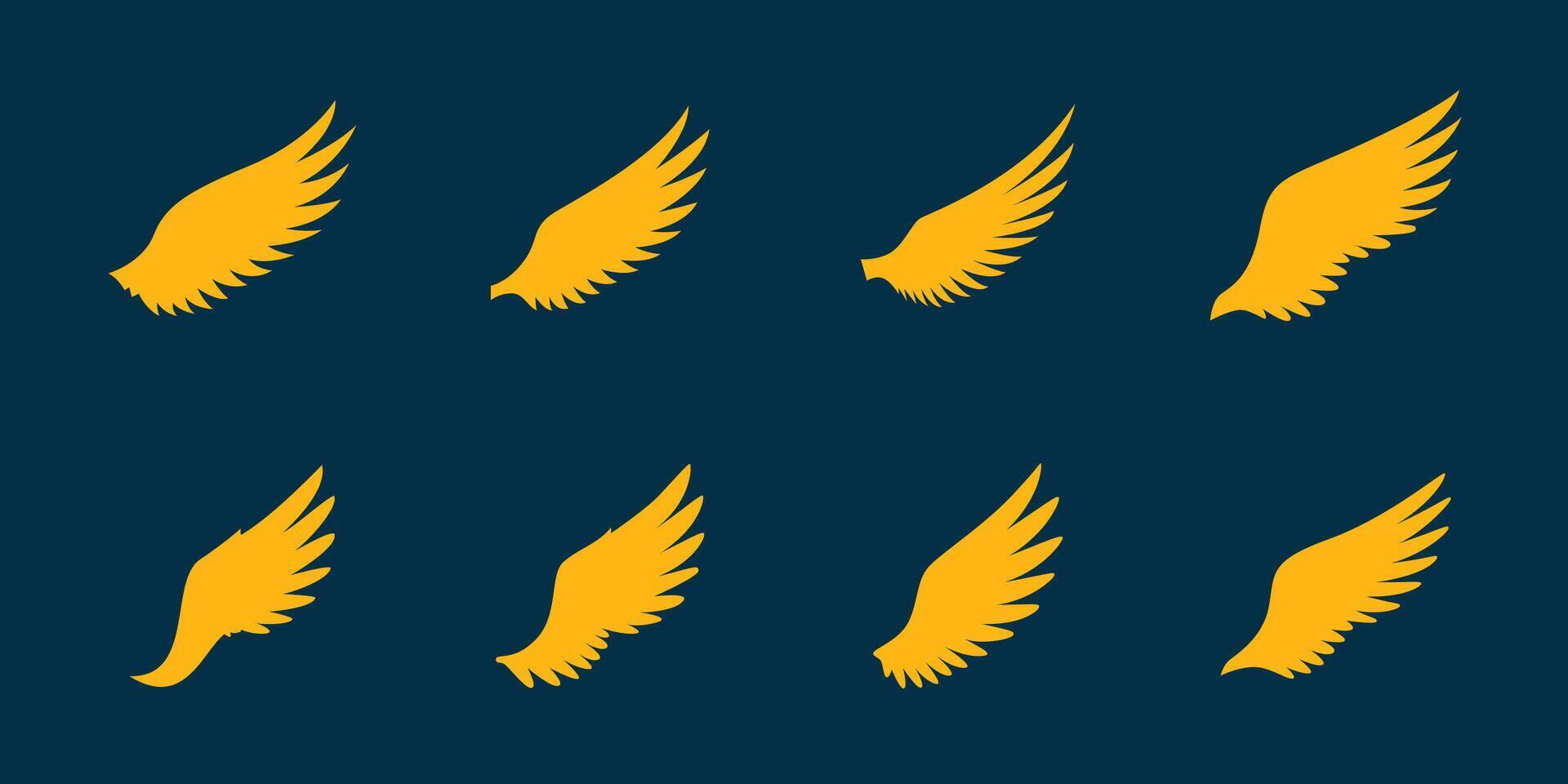 Feather Wings Logo Set vector