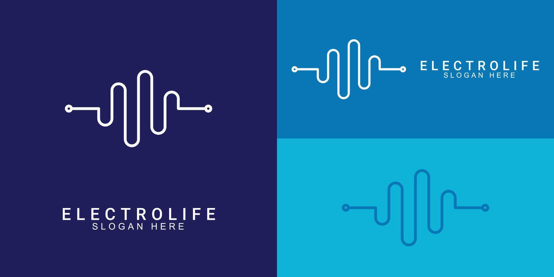 Electro Pulse Logo Set vector