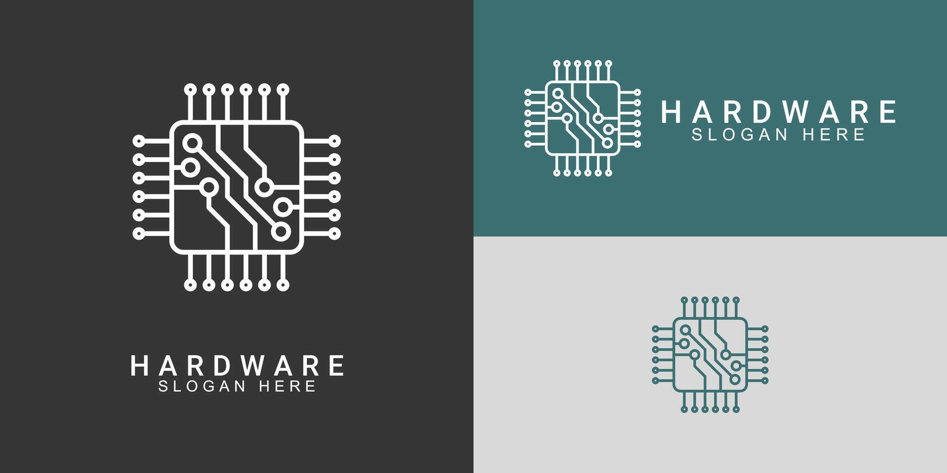 Electronical Circuit Logo Set vector