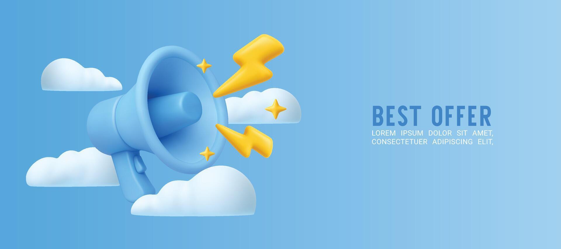 Megaphone announcing special offer vector