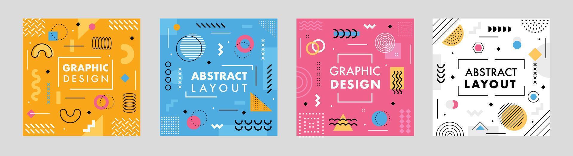 Colorful graphic design layouts vector