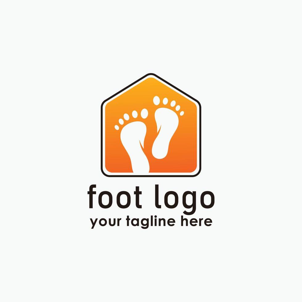 home and foot logo template, foot massage logos, body care icon design vector