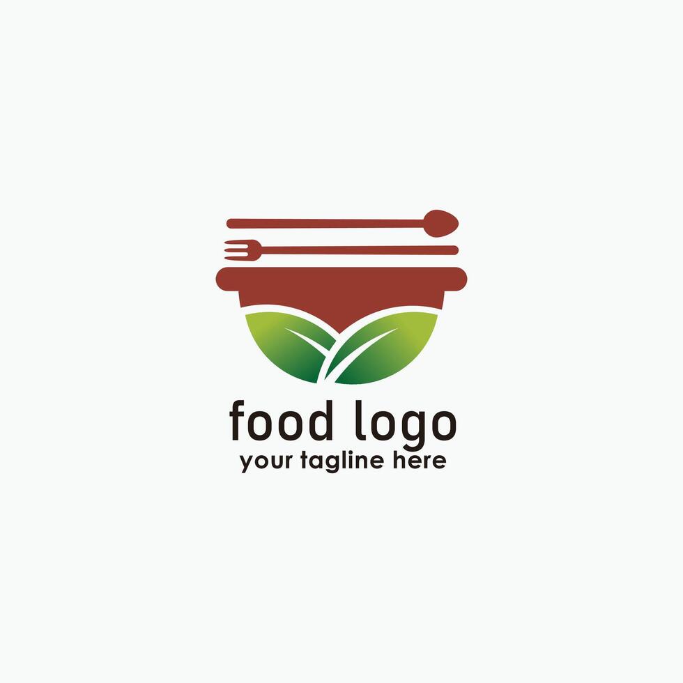 cauldron and natural food logo template, elegant restaurant logo concept, food and drink icon design vector