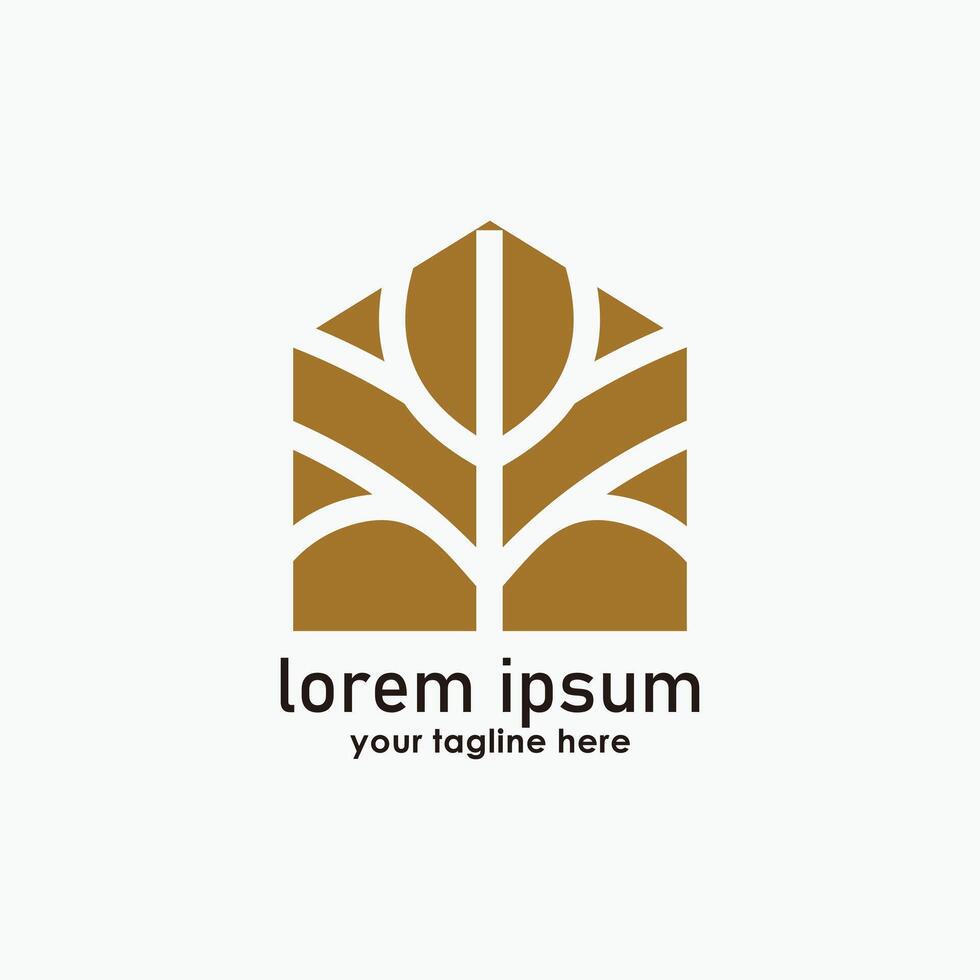 tree and home logo design concept, building logos, construction icon design vector