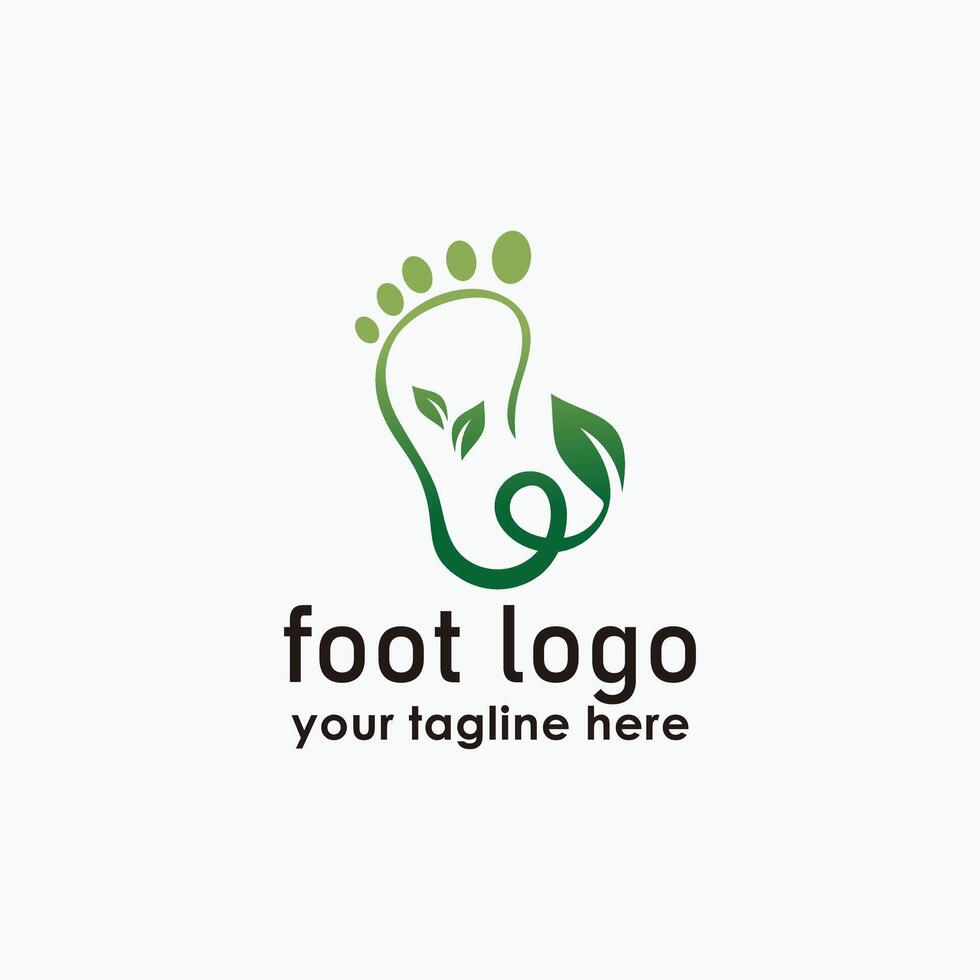 foot and leaf logo design template, foot massage logos, people body care design logos vector