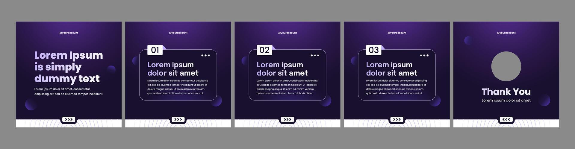 dark purple theme editable social media template vector