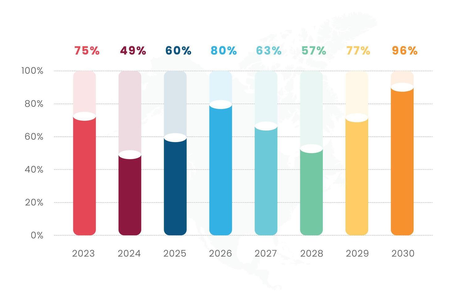 Modern bar chart graph diagram Infographic design template, statistical business presentation. vector