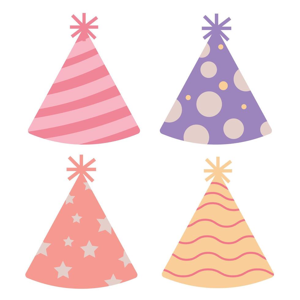 Set of Cute Party Hats vector