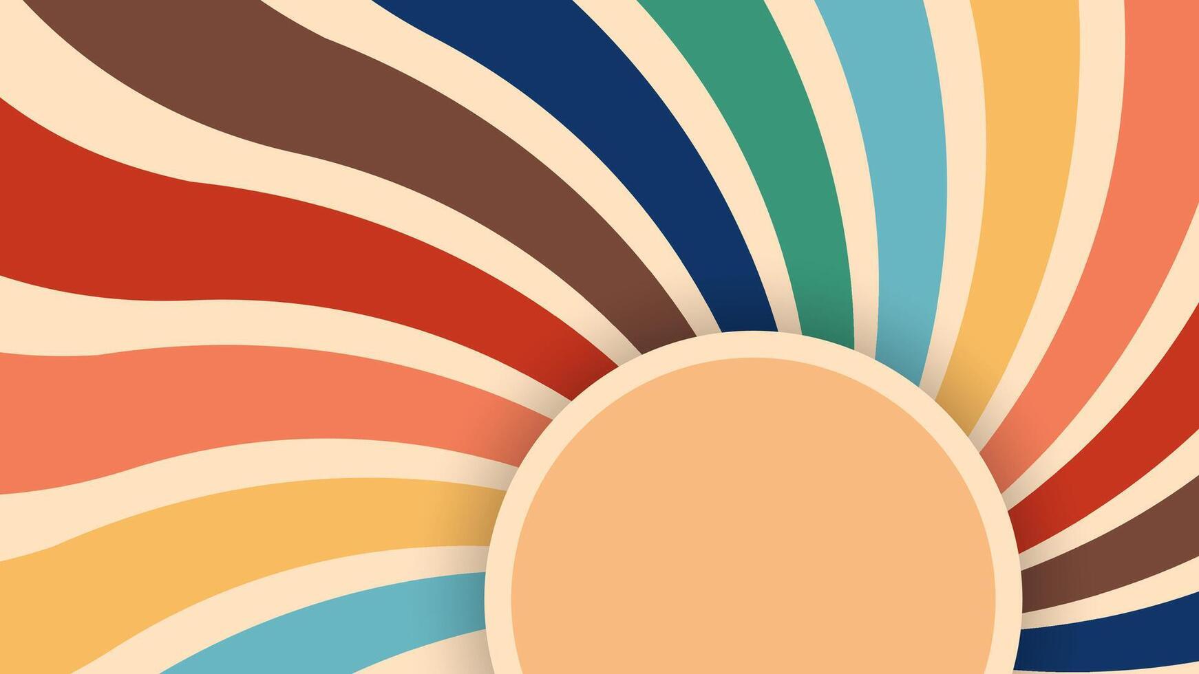 Retro abstract background with colorful stripes with a space for an important text message vector