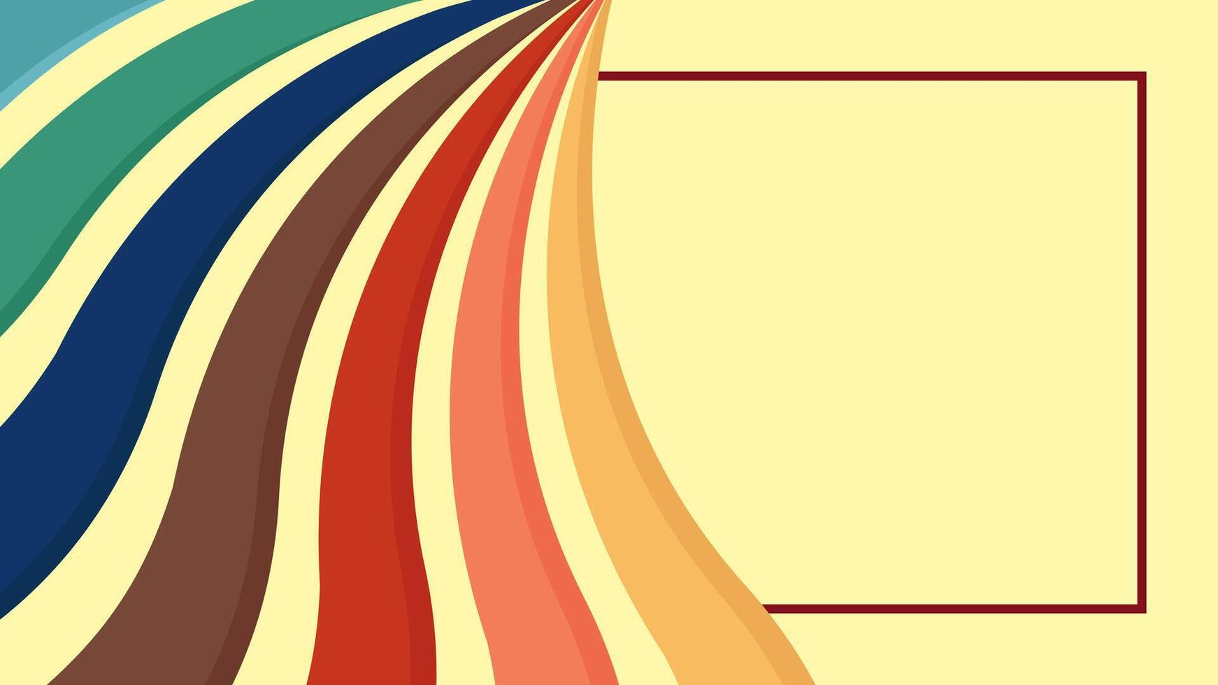 Retro style banner abstract background with colorful stripes with a space for an important text message vector