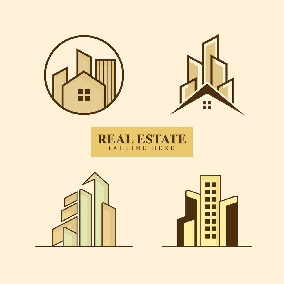 A Set of Construction Property Real Estate Logo Design Unique and Memorable That Elevate Your Brand vector