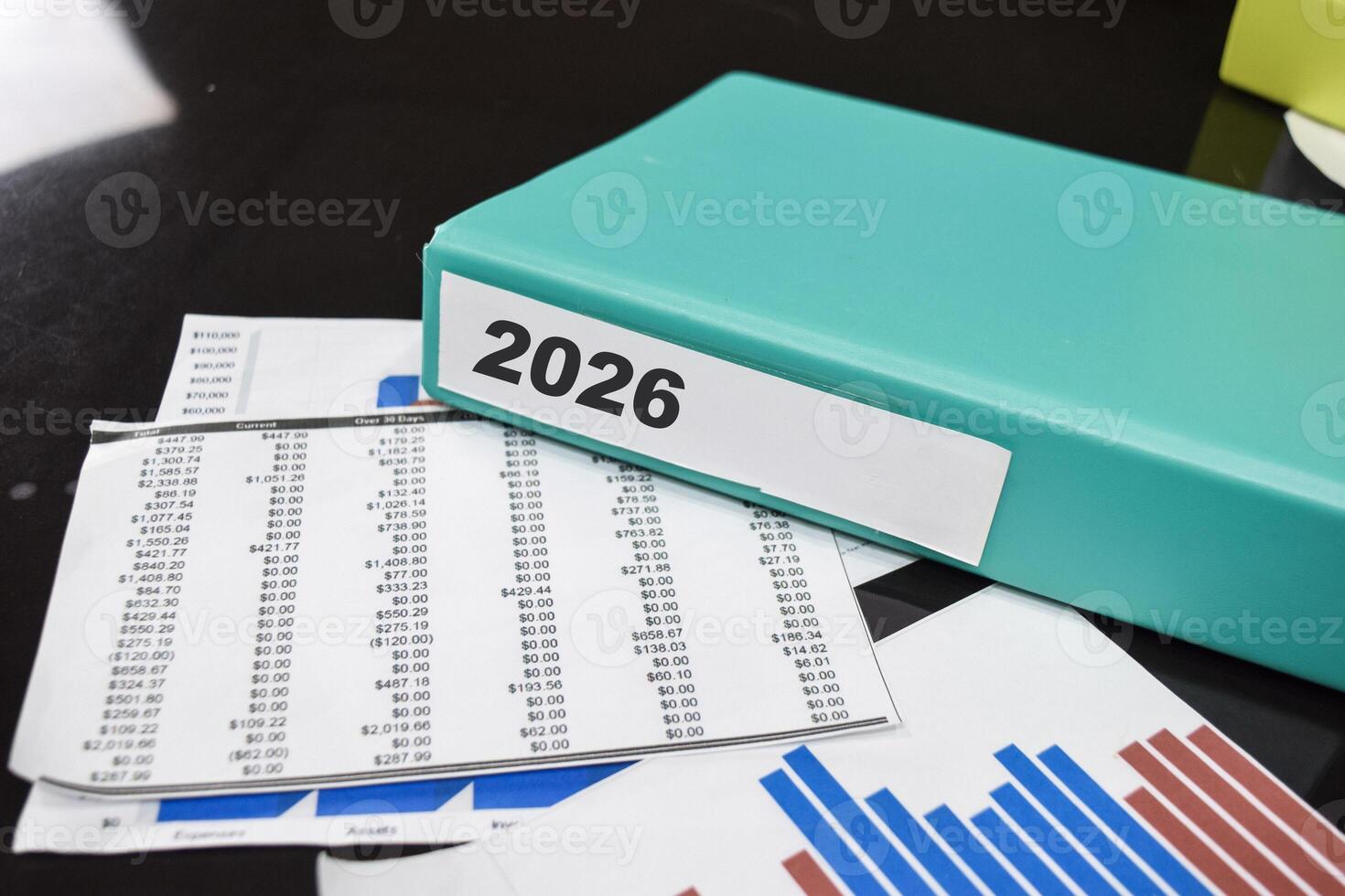 Folders with the label 2026. Business management concept photo