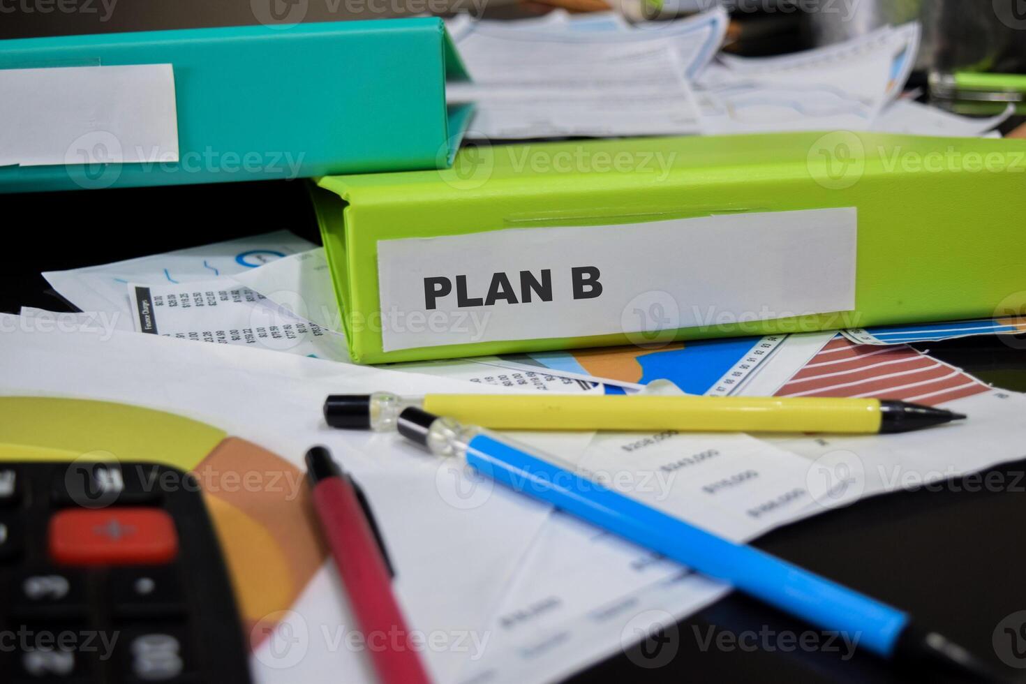 Folders with the label Plan B. Business management concept photo