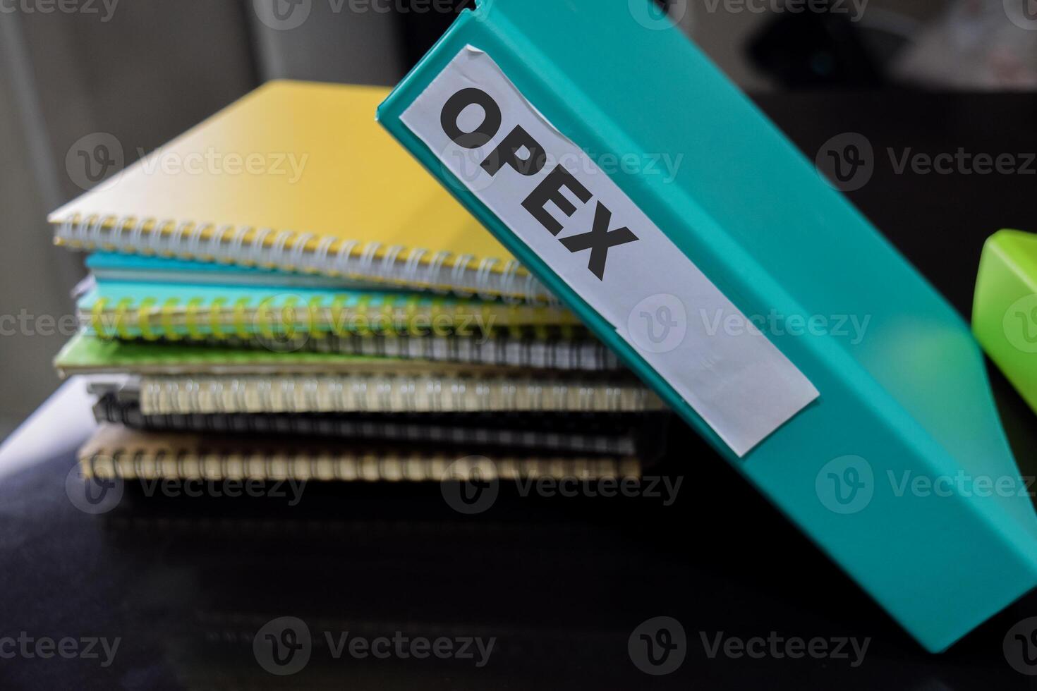 Folders with the label opex. Business management concept photo