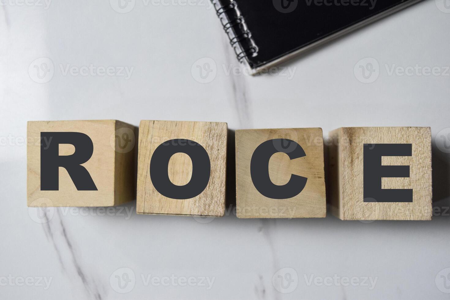 Concept of ROCE. Wooden block with words ROCE photo