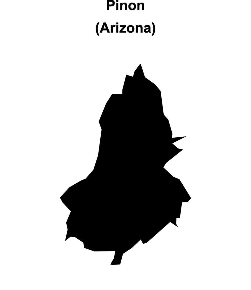 Pinon, Arizona blank outline map vector