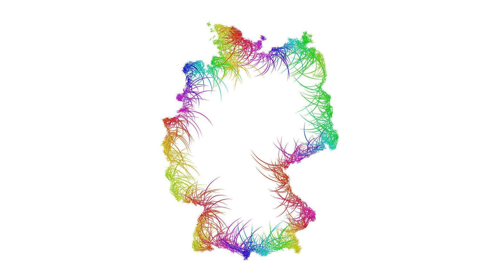 Rainbow sketch outline map of Germany vector