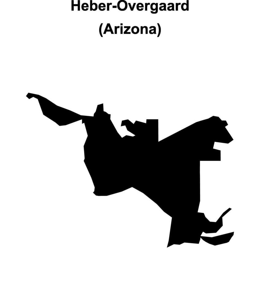 Heber-Overgaard, Arizona blank outline map vector