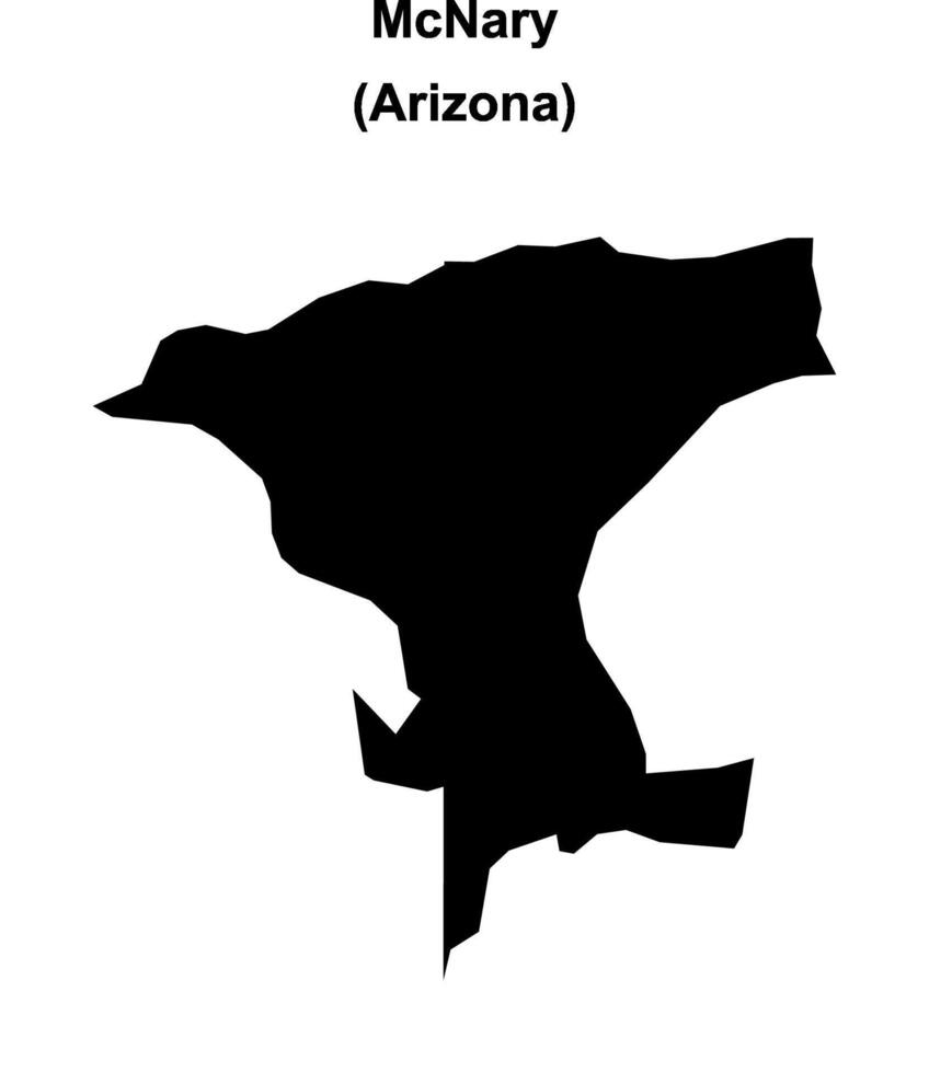 McNary, Arizona blank outline map vector