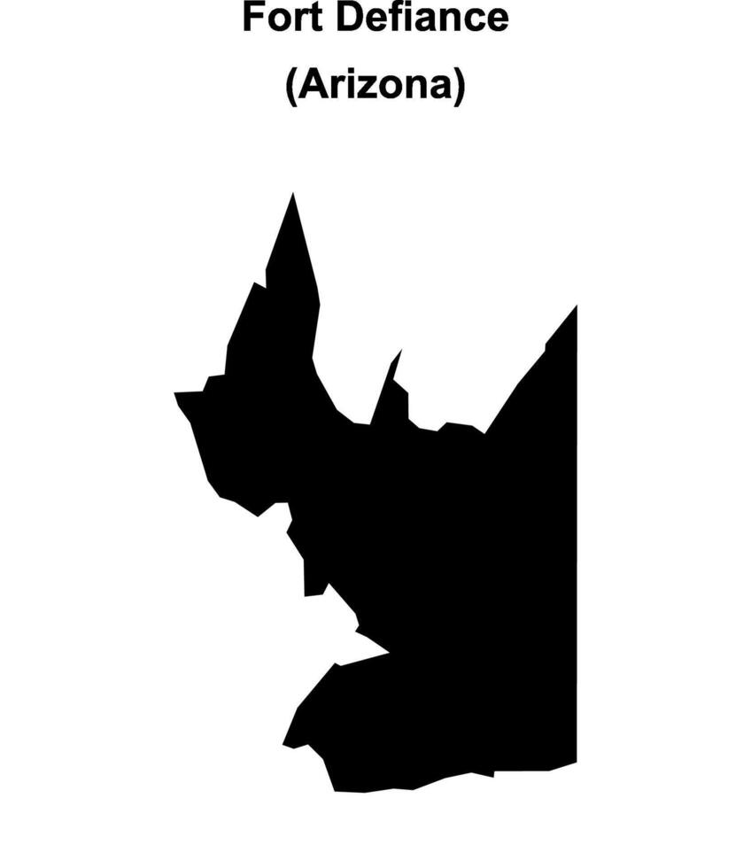 Fort Defiance, Arizona blank outline map vector