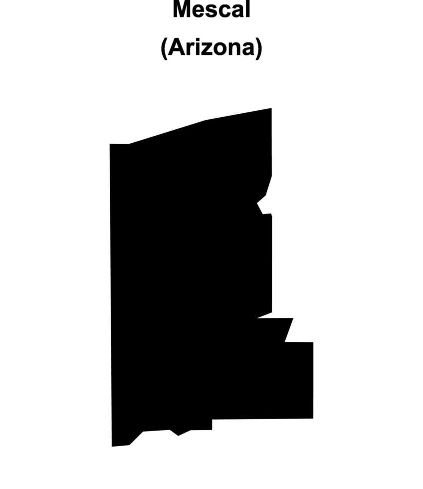 Mescal, Arizona blank outline map vector