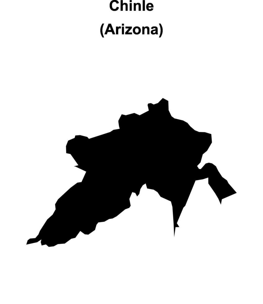 Chinle, Arizona blank outline map vector