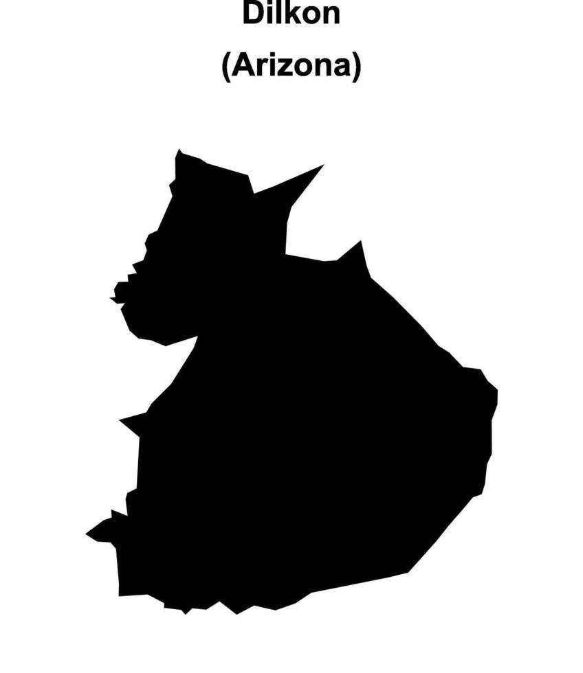 Dilkon, Arizona blank outline map vector