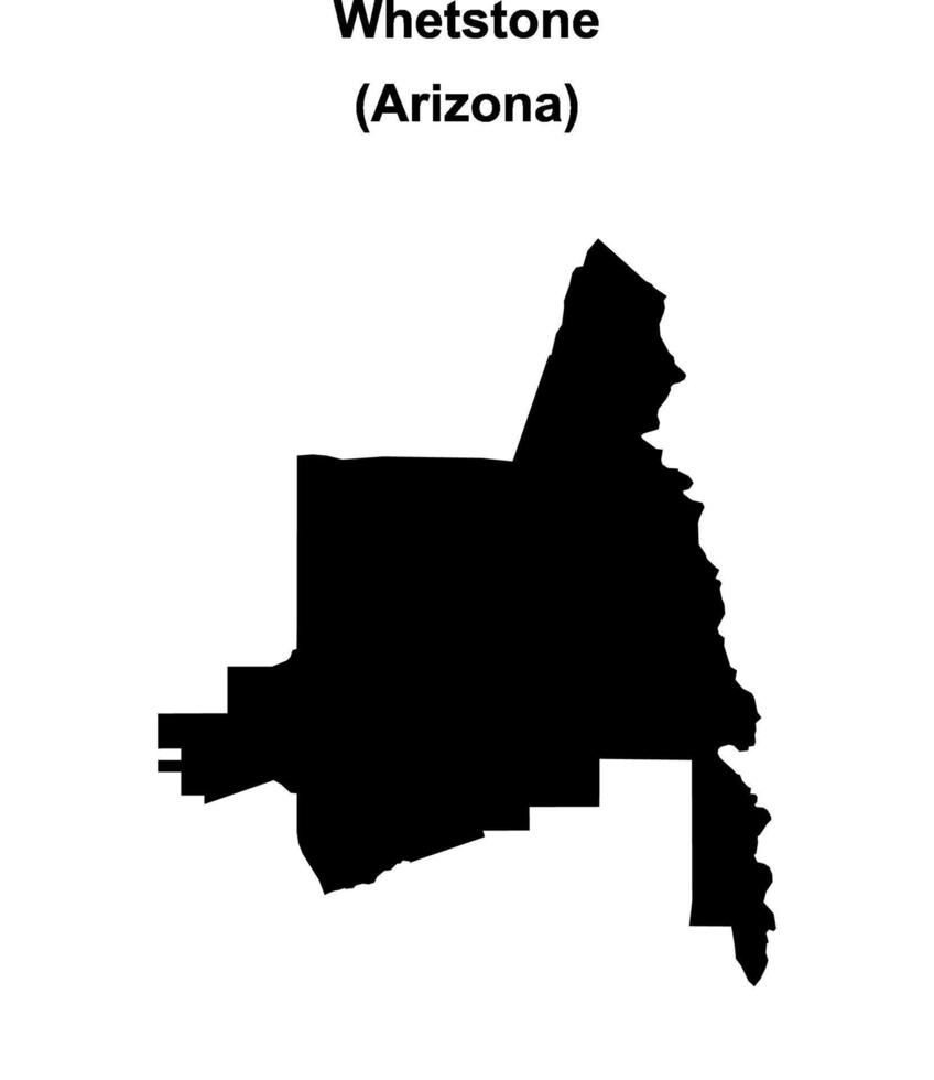 Whetstone, Arizona blank outline map vector