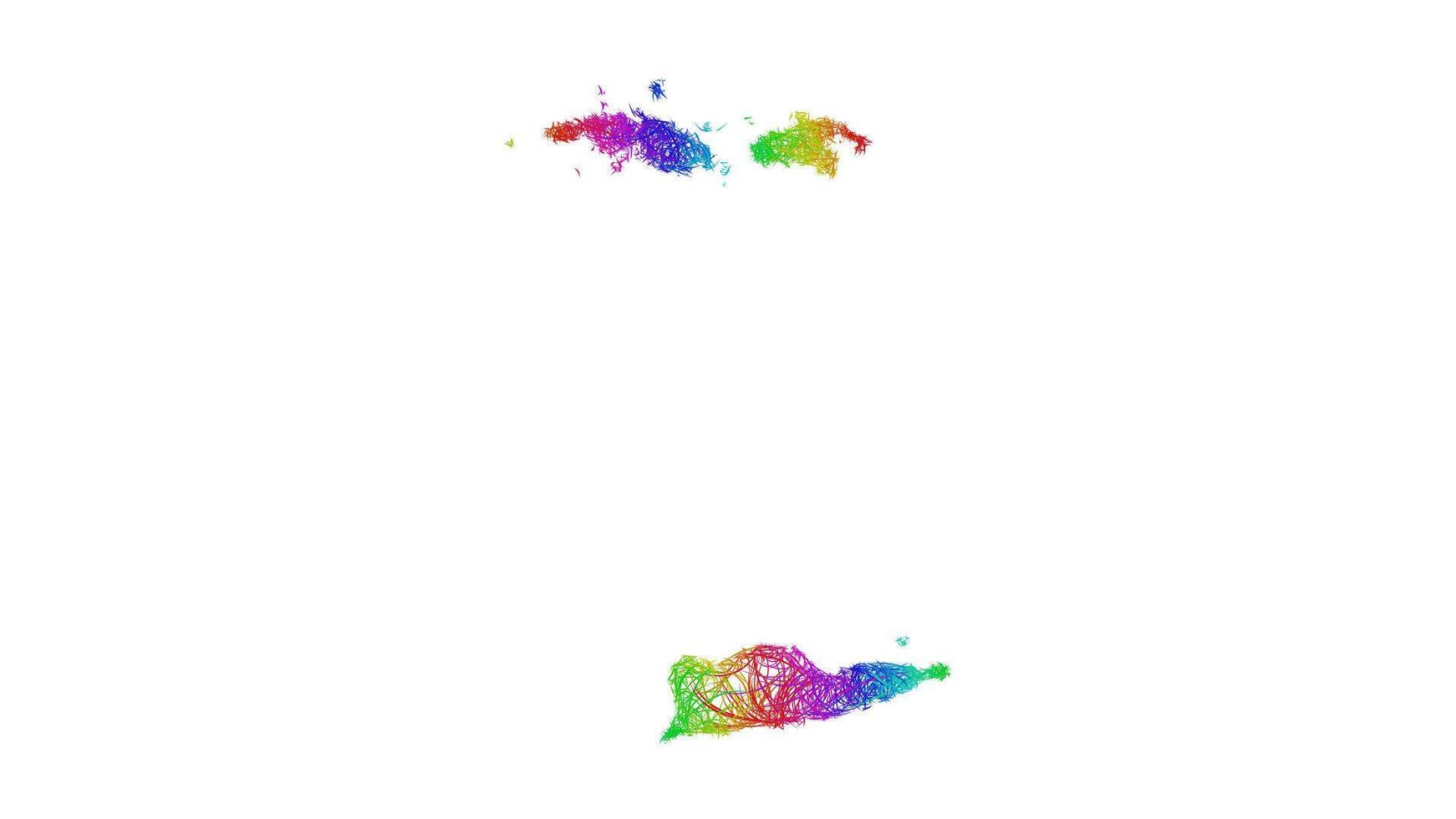 Rainbow sketch outline map of Virgin Islands vector