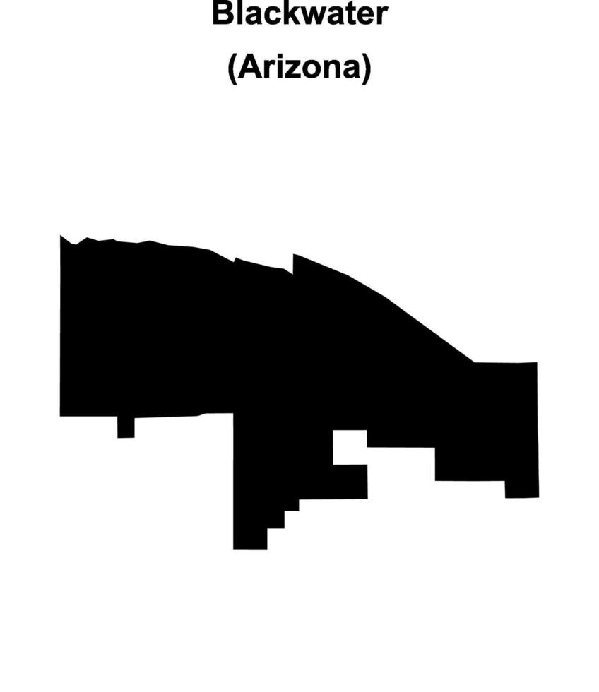 Blackwater, Arizona blank outline map vector