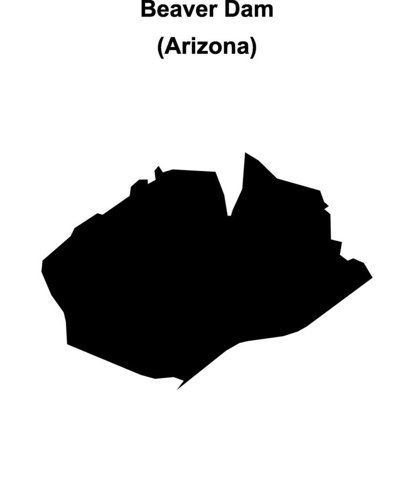 Beaver Dam, Arizona blank outline map vector