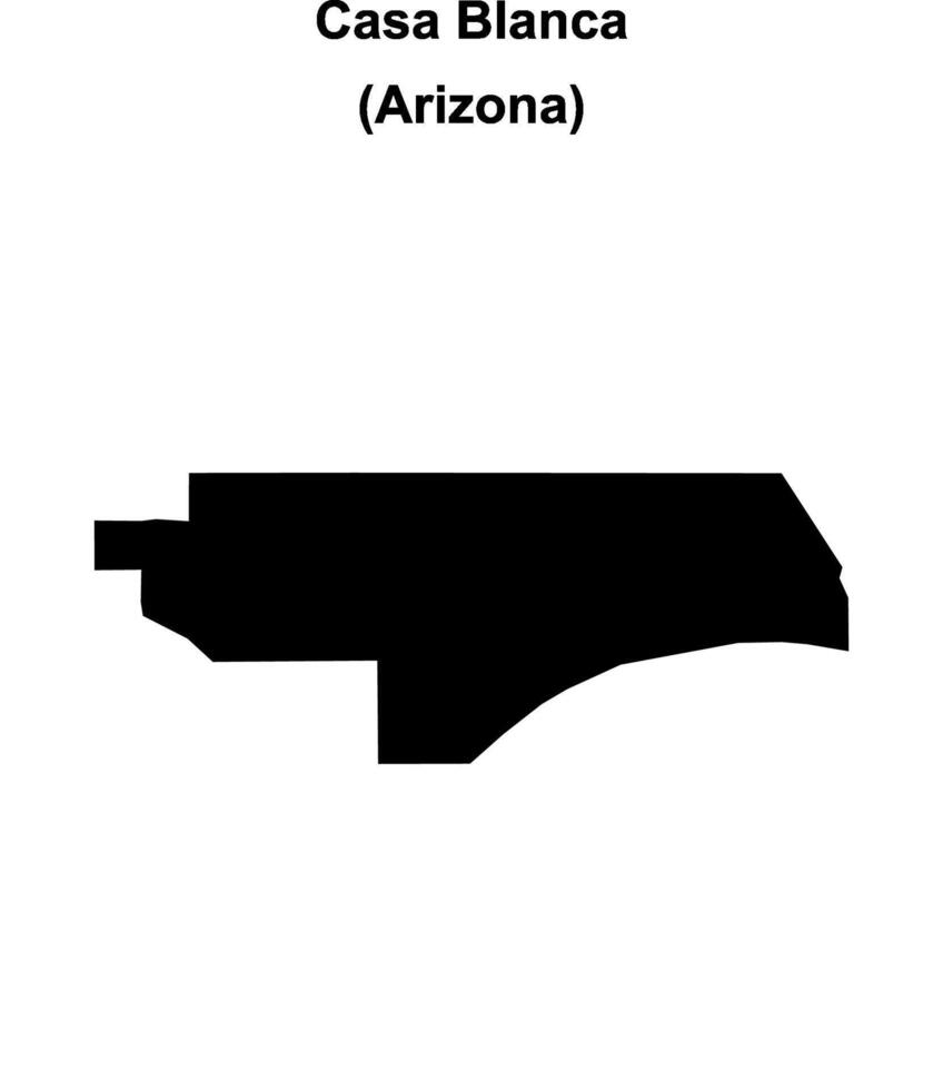 Casa Blanca, Arizona blank outline map vector