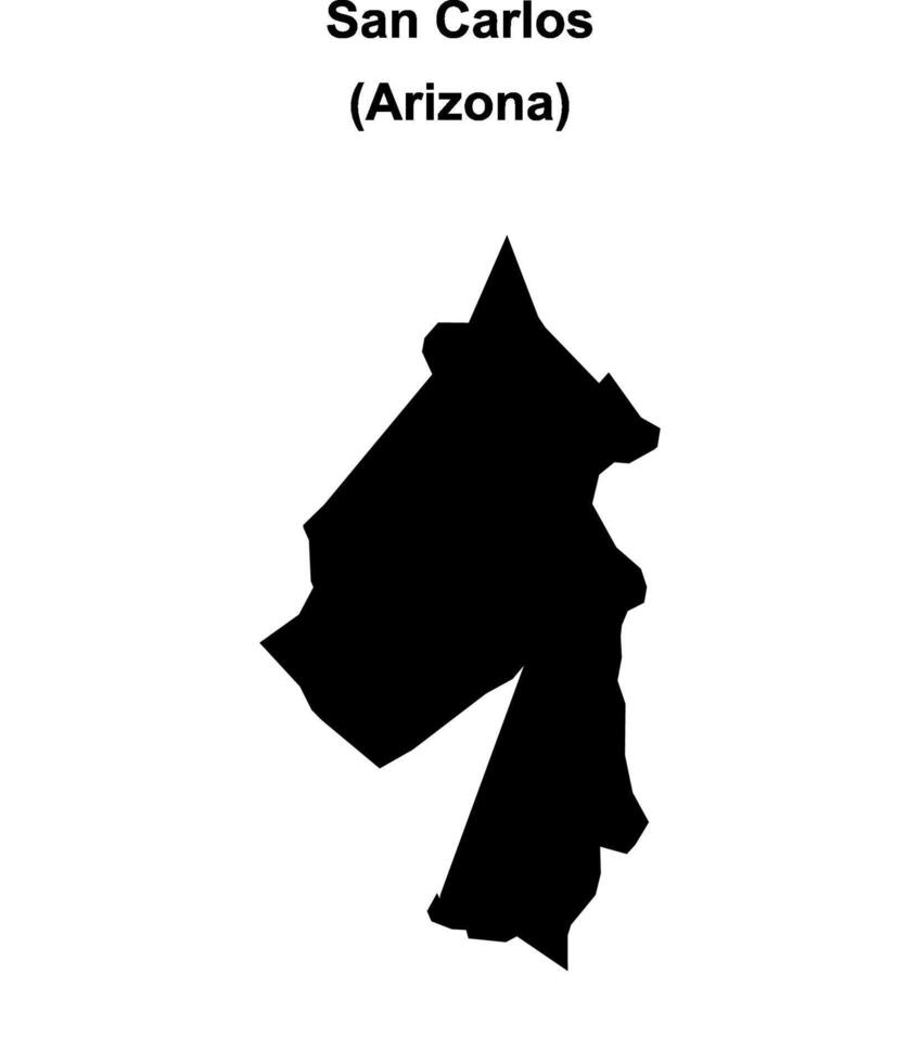 San Carlos, Arizona blank outline map vector