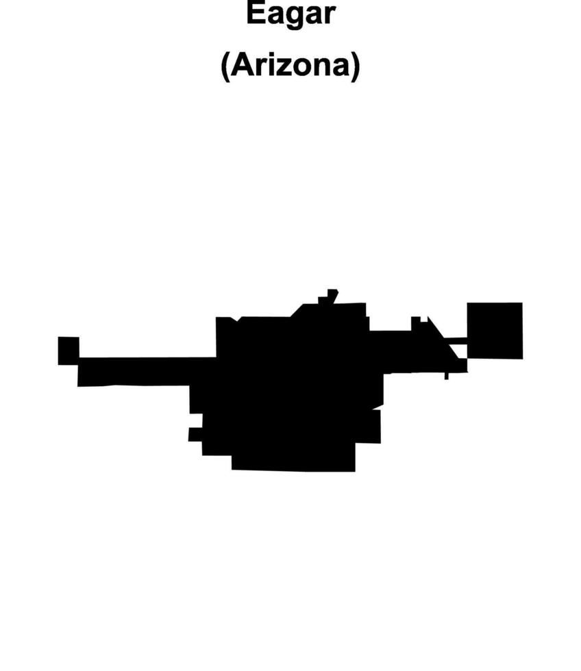 Eagar, Arizona blank outline map vector