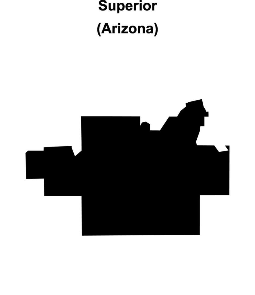 Superior, Arizona blank outline map vector